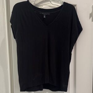White House Black Market Black V-Neck Short Sleeve Top